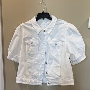 crown & ivy White Jean Jacket